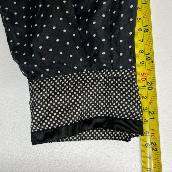 Vintage 90s The Limited Silk Black White Polka Dot Long Sleeve Shirt Women Large - Picture 11 of 12